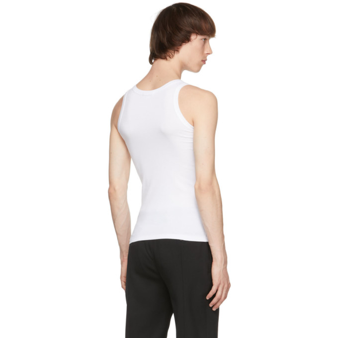ALEXANDER MCQUEEN WHITE RIBBED TANK TOP