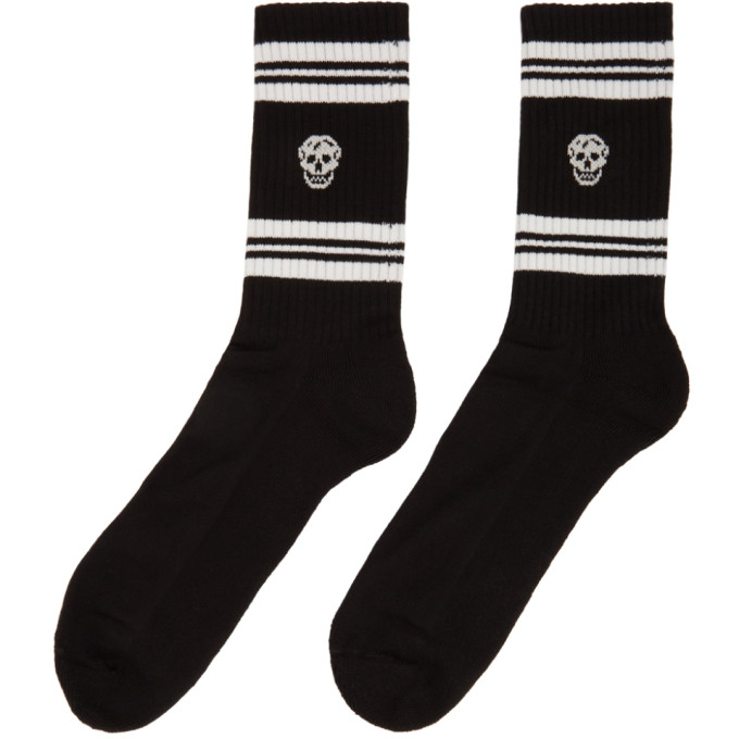 ALEXANDER MCQUEEN BLACK SKULL SPORT SOCKS