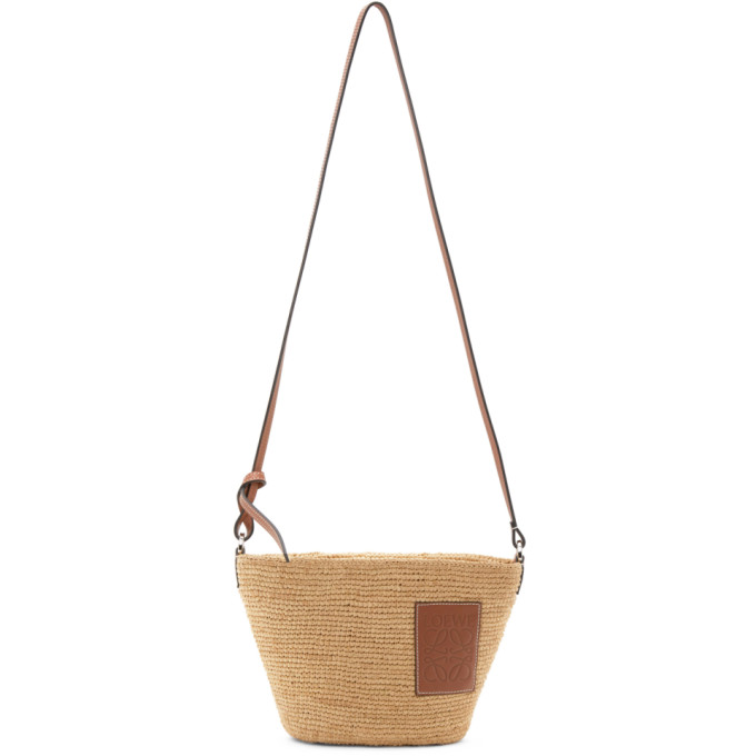 Paulas Ibiza Pochette Raffia Tote in Beige - Loewe