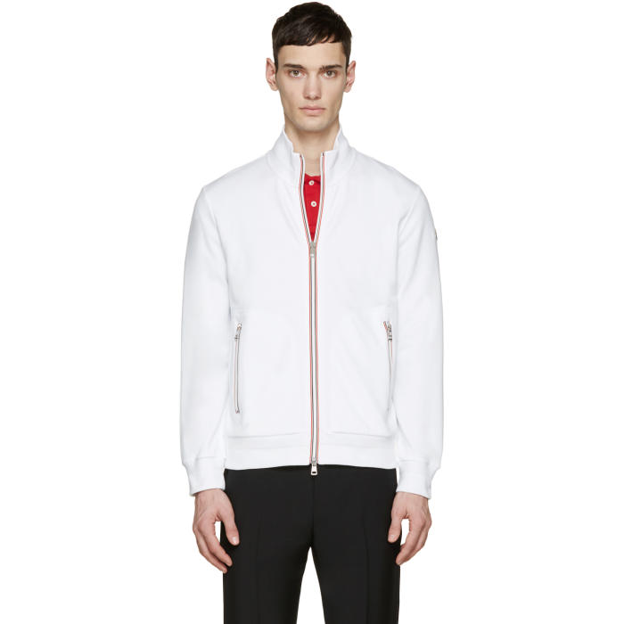 Moncler White French Terry Zip-Up от Ssense WW