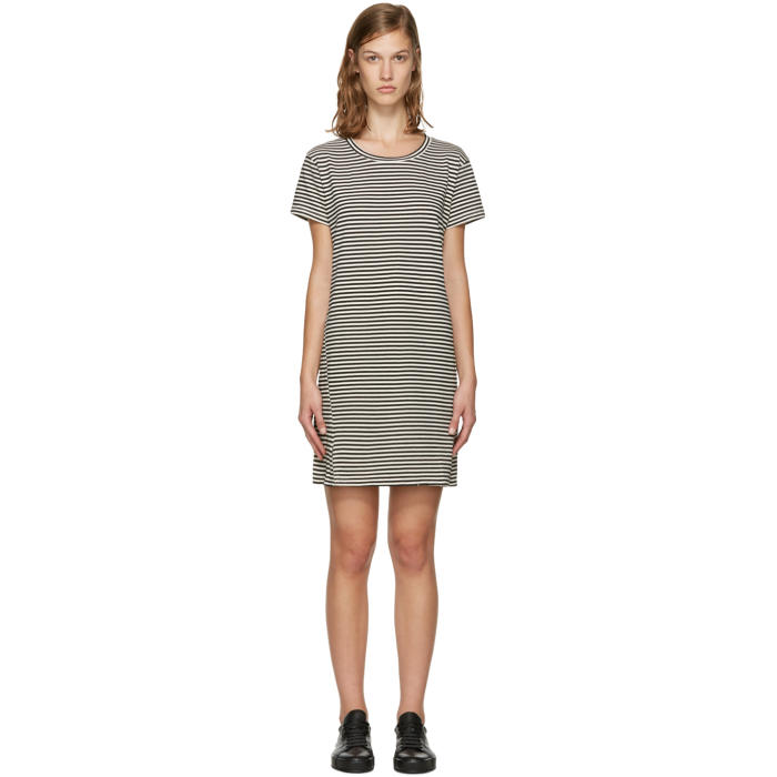 Amo Black and White Striped Twist Dress
