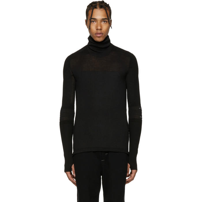 Y-3 SPORT Black Tech Knit Turtleneck