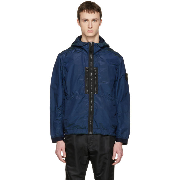 Stone Island Indigo Iridescent Hooded Jacket