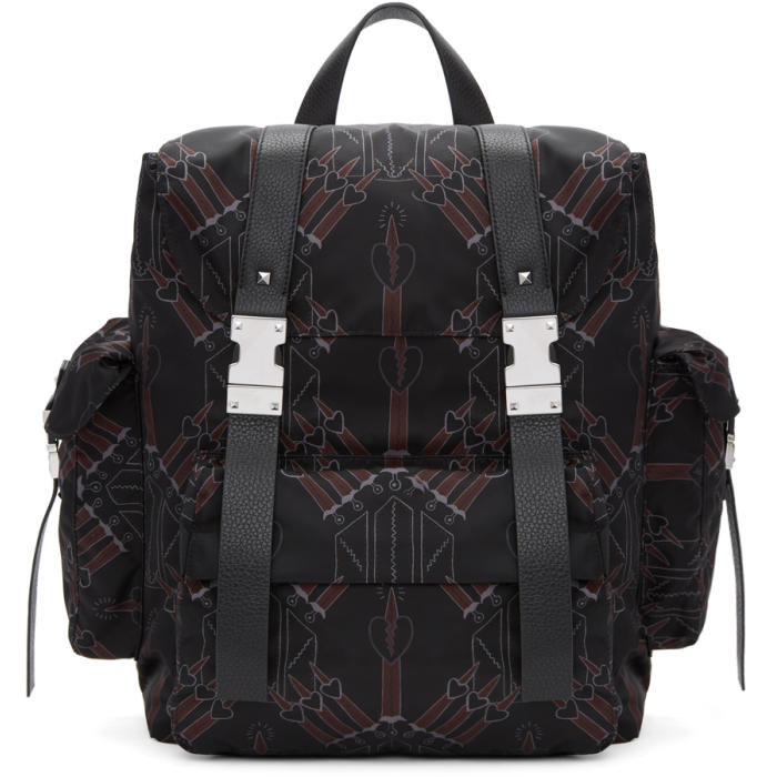 Valentino Black Love Blade Rockstud Backpack