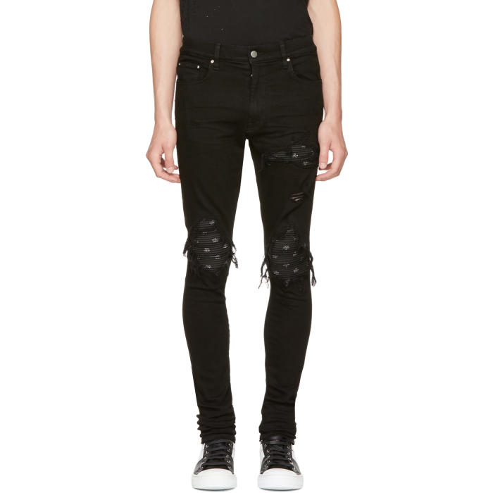 Amiri Black MX1 Bandana Jeans