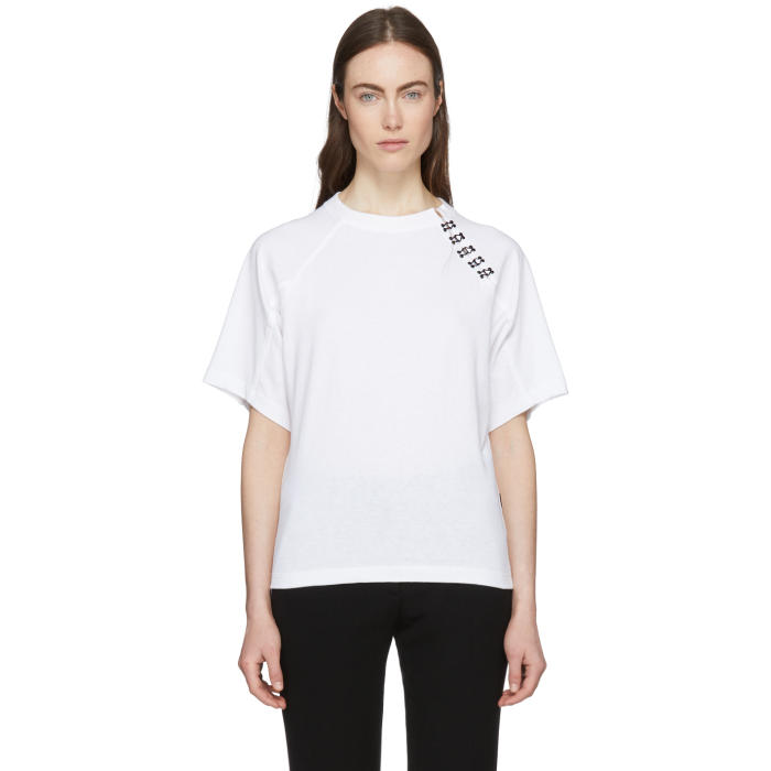 Olivier Theyskens T Shirt With Hook Details In White