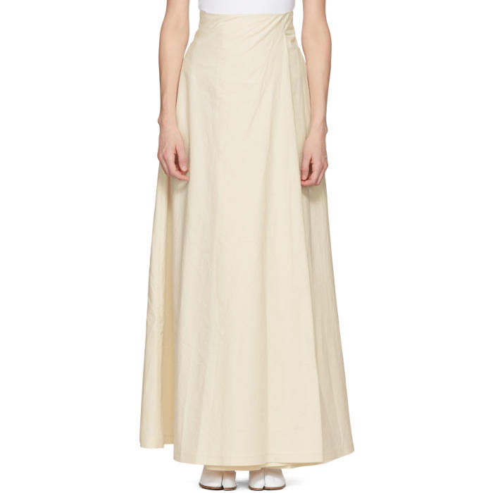 A.W.A.K.E. White Wide-Leg Trouser Skirt ,PS18-P01