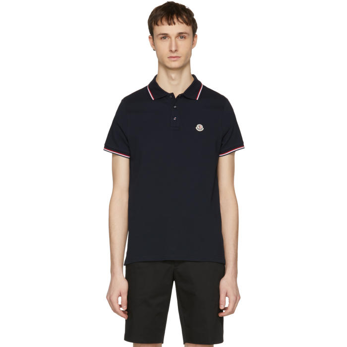 Moncler Navy Logo Polo  от Ssense WW