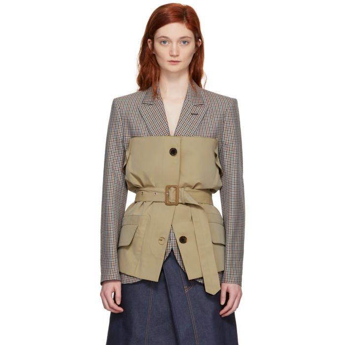 MAISON MARGIELA MAISON MARGIELA TAN GABARDINE TRENCH TOP,S29FB0065 S48497