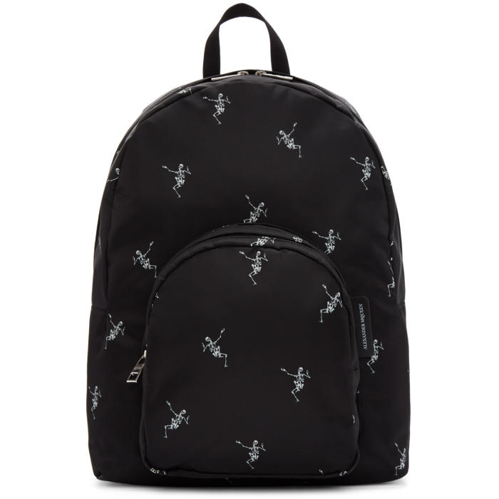 ALEXANDER MCQUEEN ALEXANDER MCQUEEN BLACK SMALL DANCING SKELETON BACKPACK,4971699NB1N