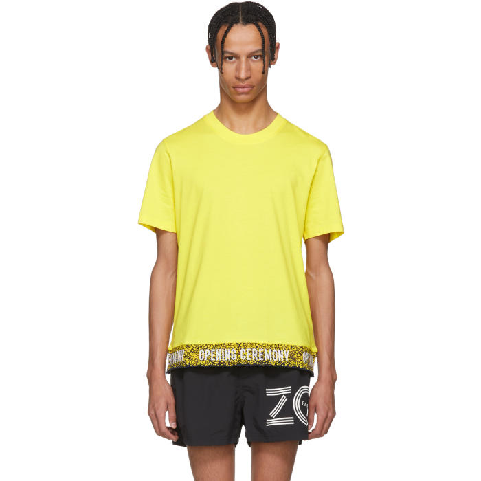 OPENING CEREMONY Yellow Limited Edition Elastic Logo T-Shirt,S18TBP22063