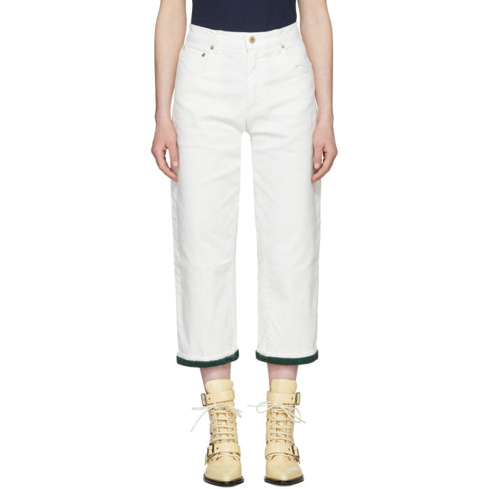 CARVEN CARVEN WHITE BOYFRIEND JEANS,2622P7218