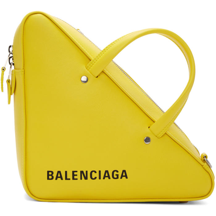 BALENCIAGA BALENCIAGA YELLOW SMALL TRIANGLE BAG,476975 C8K02