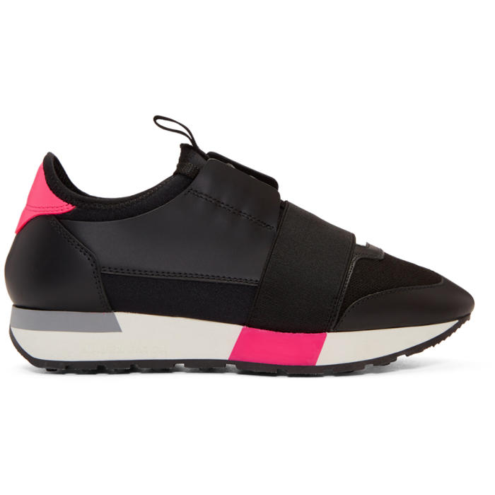 BALENCIAGA BALENCIAGA BLACK AND PINK RACE SNEAKERS,517332 W05GX