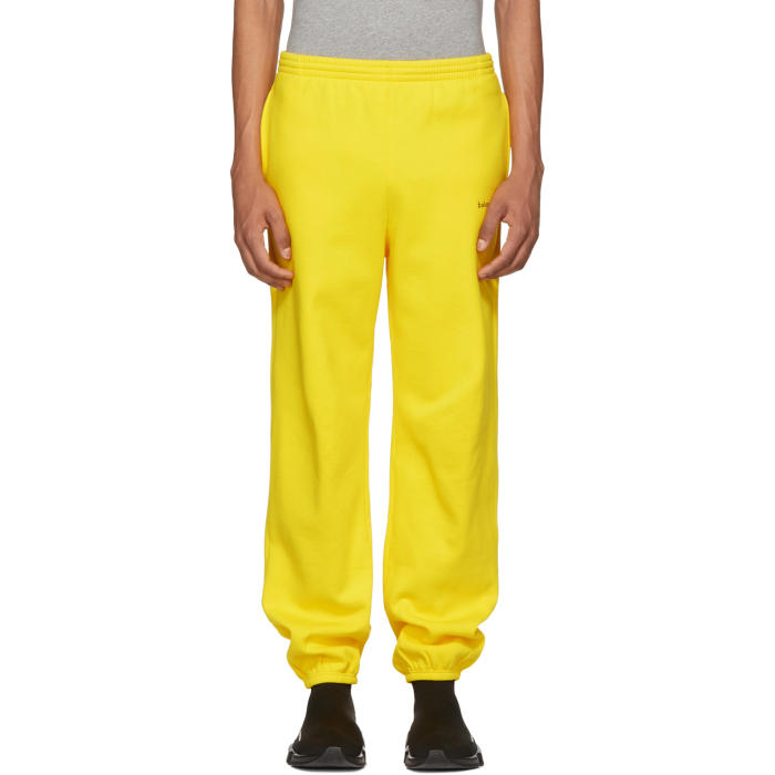 BALENCIAGA Yellow Logo Lounge Pants,508268 TYK93