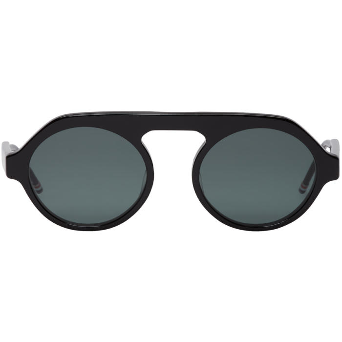 THOM BROWNE THOM BROWNE BLACK AND DARK GREY TB-413 SUNGLASSES,TBS413-52-01