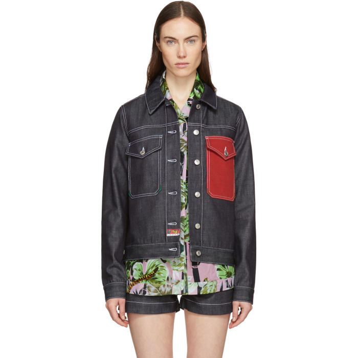 KENZO Navy Memento N°2 Denim Trucker Jacket,F851VE2206EP