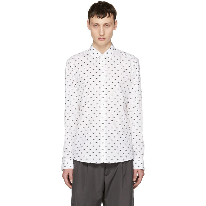 KENZO White All Over Eyes Shirt,F855CH2001FM