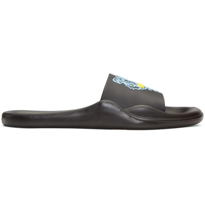 KENZO KENZO BLACK TIGER SLIDES,F855SD104P71