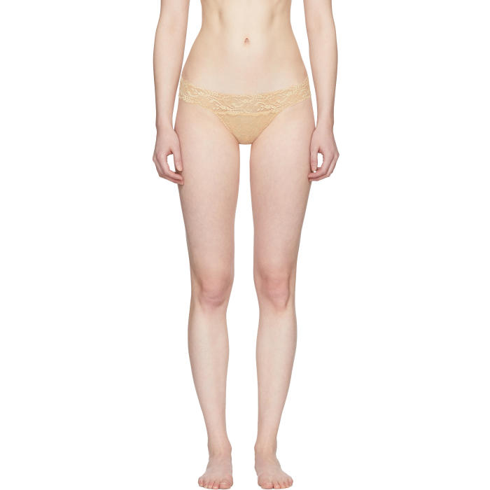 LA PERLA LA PERLA BEIGE FREEDOM LACE THONG,0007490