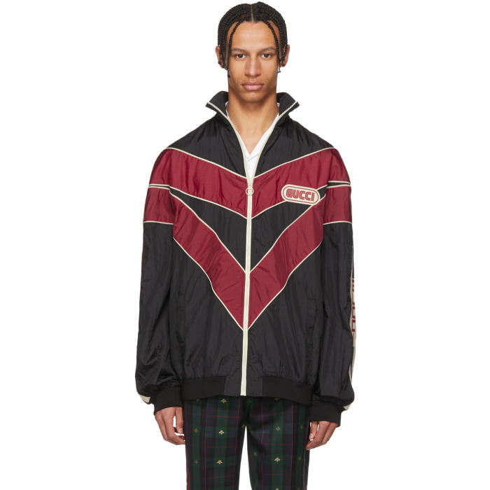 Gucci Chevron Stripe Spiritismo Black/Red Jacket 2018