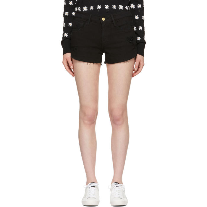 FRAME FRAME BLACK LE CUTOFF DENIM SHORTS,LCTHR711