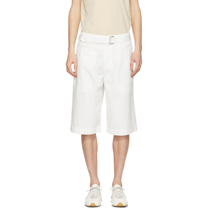 LEMAIRE LEMAIRE WHITE TRENCH SHORTS,M181PA127 LF200