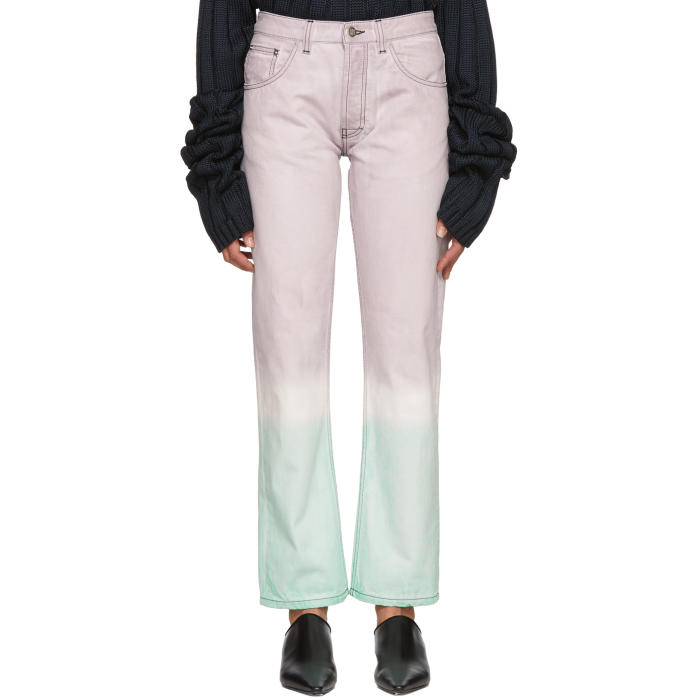 Click to view more detailed imagery on our partner's website Loewe Tie-dyed High-rise Straight-leg Jeans In 9990 Multi