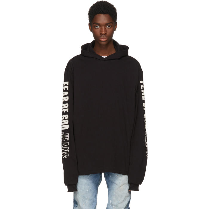 fear of god print hoodie
