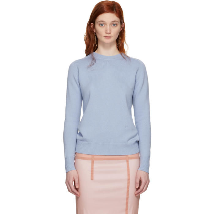 VICTORIA BECKHAM VICTORIA BECKHAM BLUE CASHMERE SWEATER,JU KNT 7416 MSS18