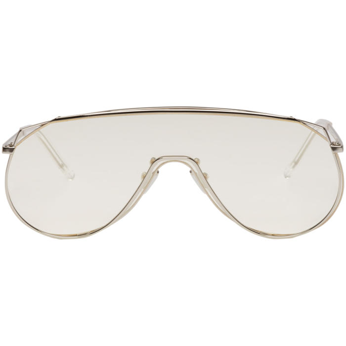 GENTLE MONSTER GENTLE MONSTER SILVER AND YELLOW AFIX SHIELD SUNGLASSES,AFIX 02