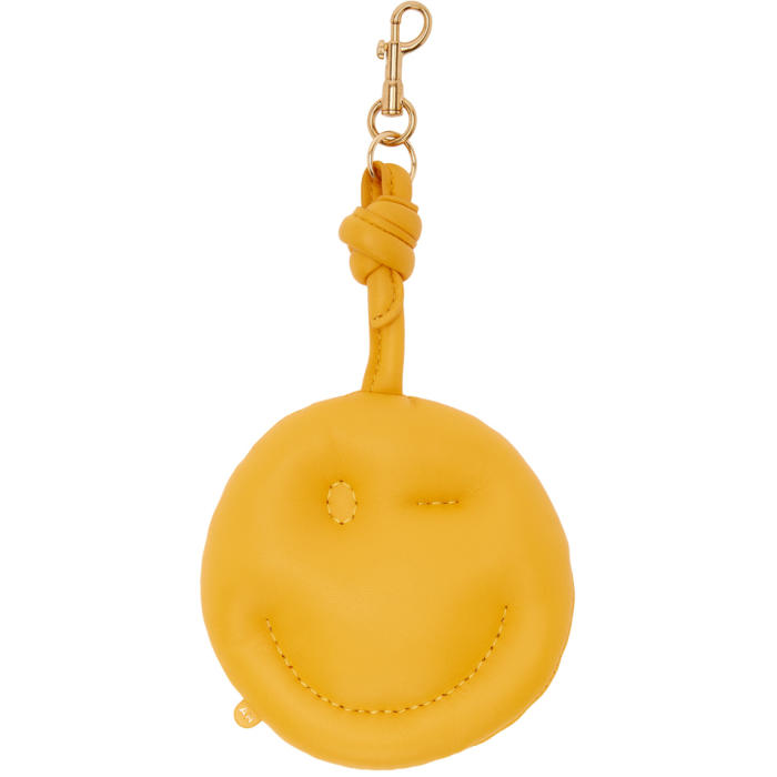 ANYA HINDMARCH Yellow Chubby Charm Wink Keychain,SS180466