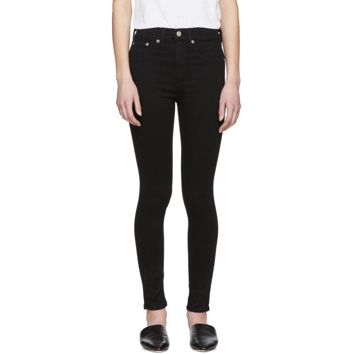 RAG & BONE RAG AND BONE BLACK HIGH-RISE ANKLE SKINNY JEANS,W1566I769BLK