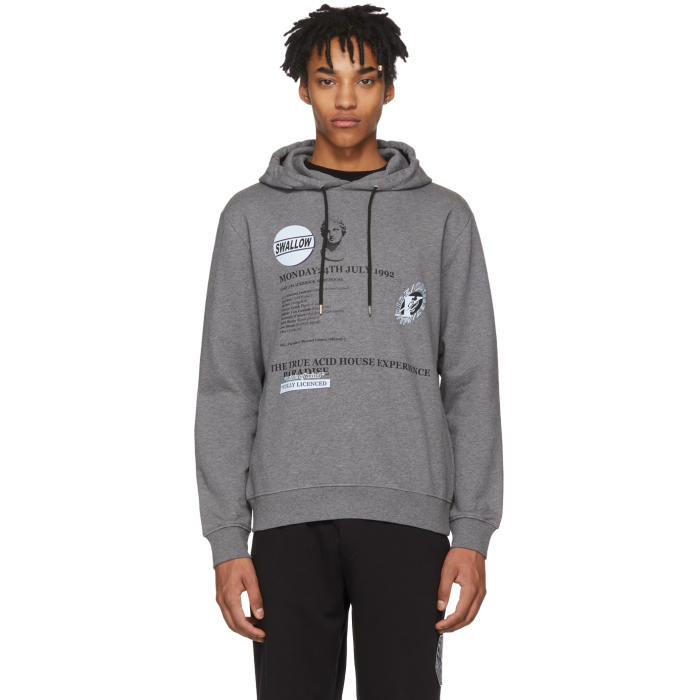 MCQ BY ALEXANDER MCQUEEN MCQ ALEXANDER MCQUEEN GREY ACID HOUSE CLEAN HOODIE,430578RLR15