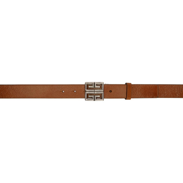 GIVENCHY BROWN 4G ENGRAVED BELT,BK400QK098