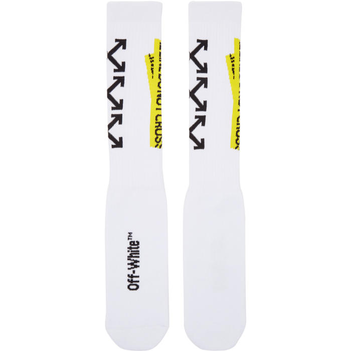 OFF-WHITE White Firetape Socks,OMRA001S181200030160