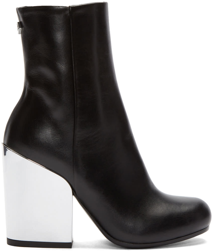 Mcq Alexander Mcqueen Black Mirrored Heel Gefrye Boots