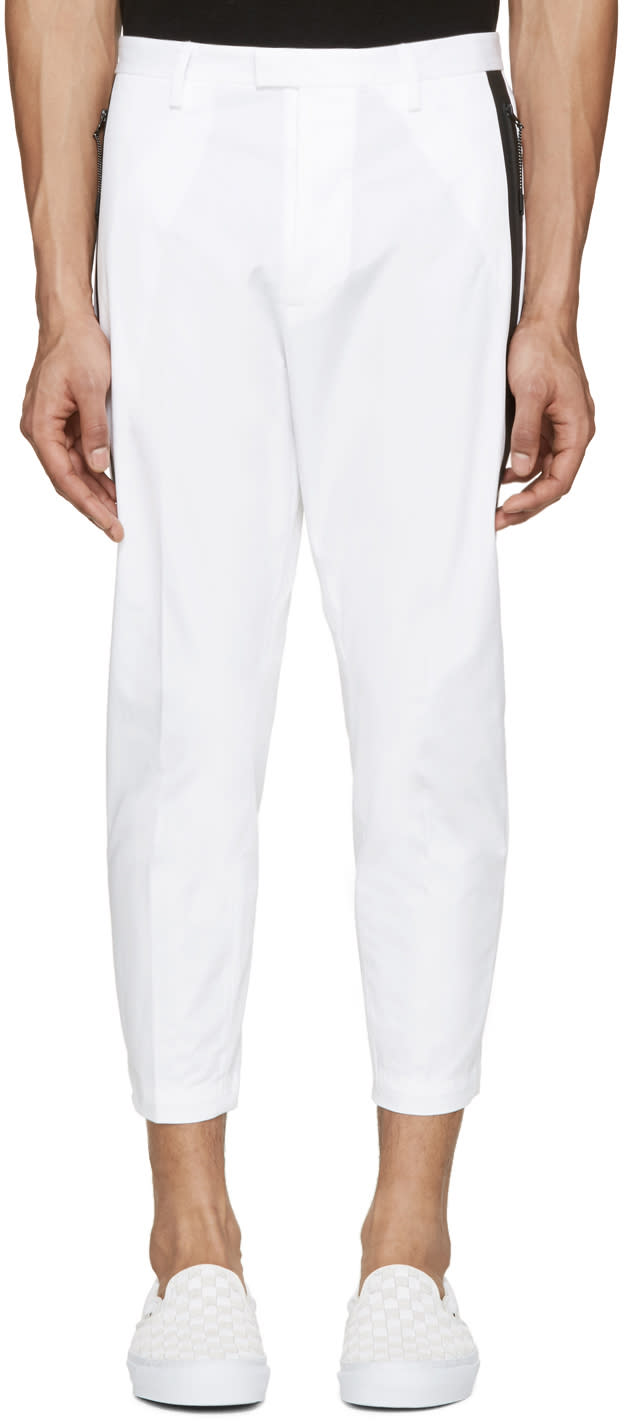 Dsquared2 White Cotton Cropped Trousers