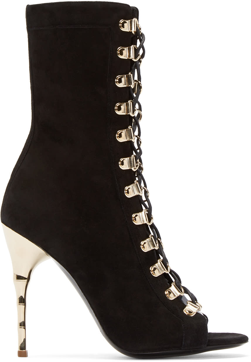 Balmain Black Suede Ava Boots