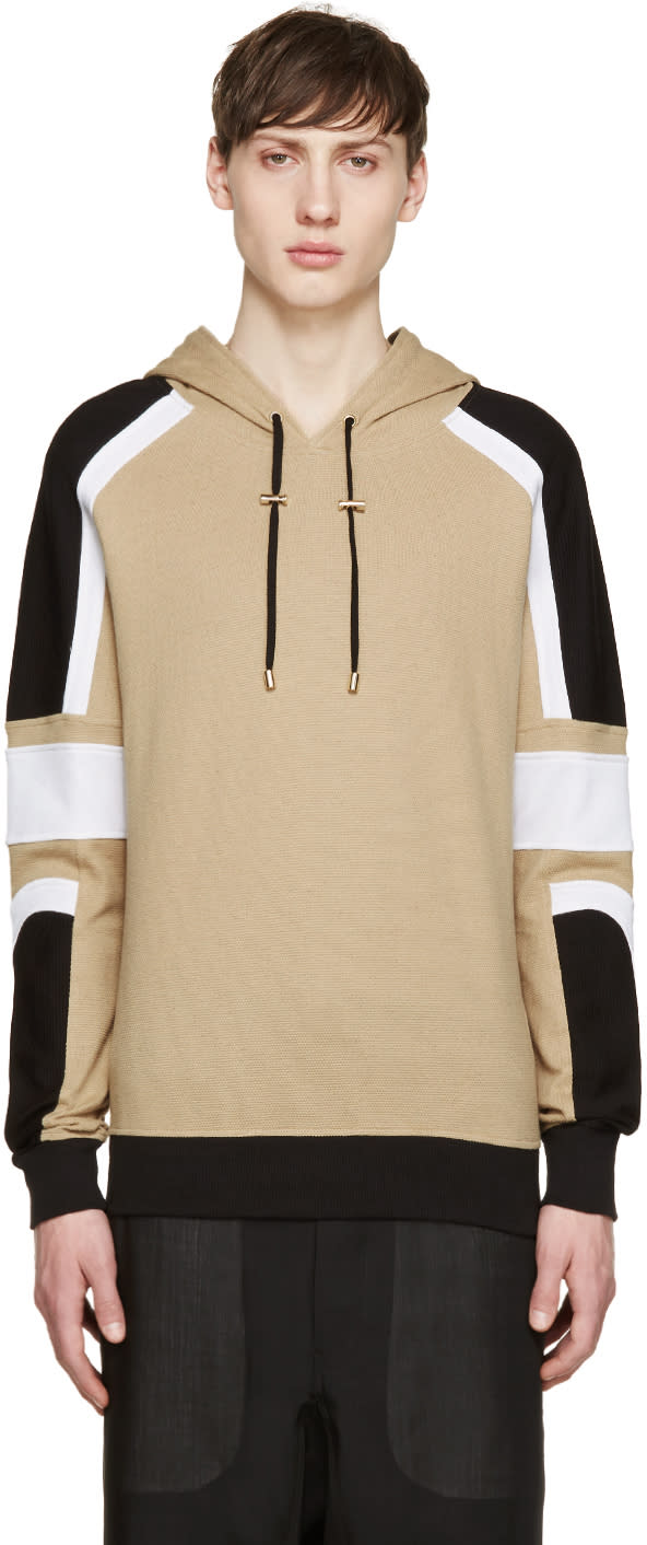 Balmain Beige Piqu� Hoodie