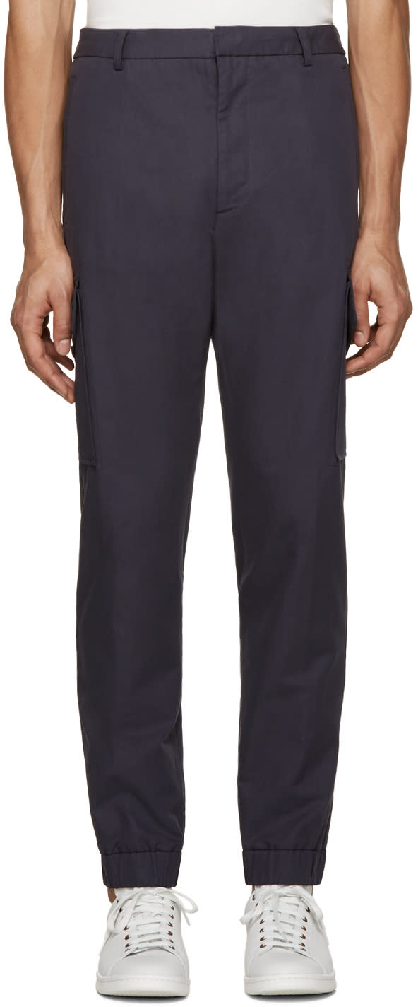 Kenzo Navy Linen Cargo Pants