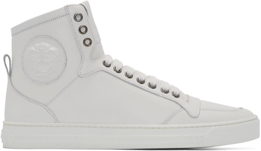 Versace White Medusa High-top Sneakers
