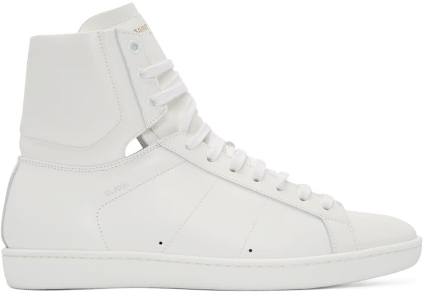 Saint Laurent White Sl-01 Court Classic High-top Sneakers
