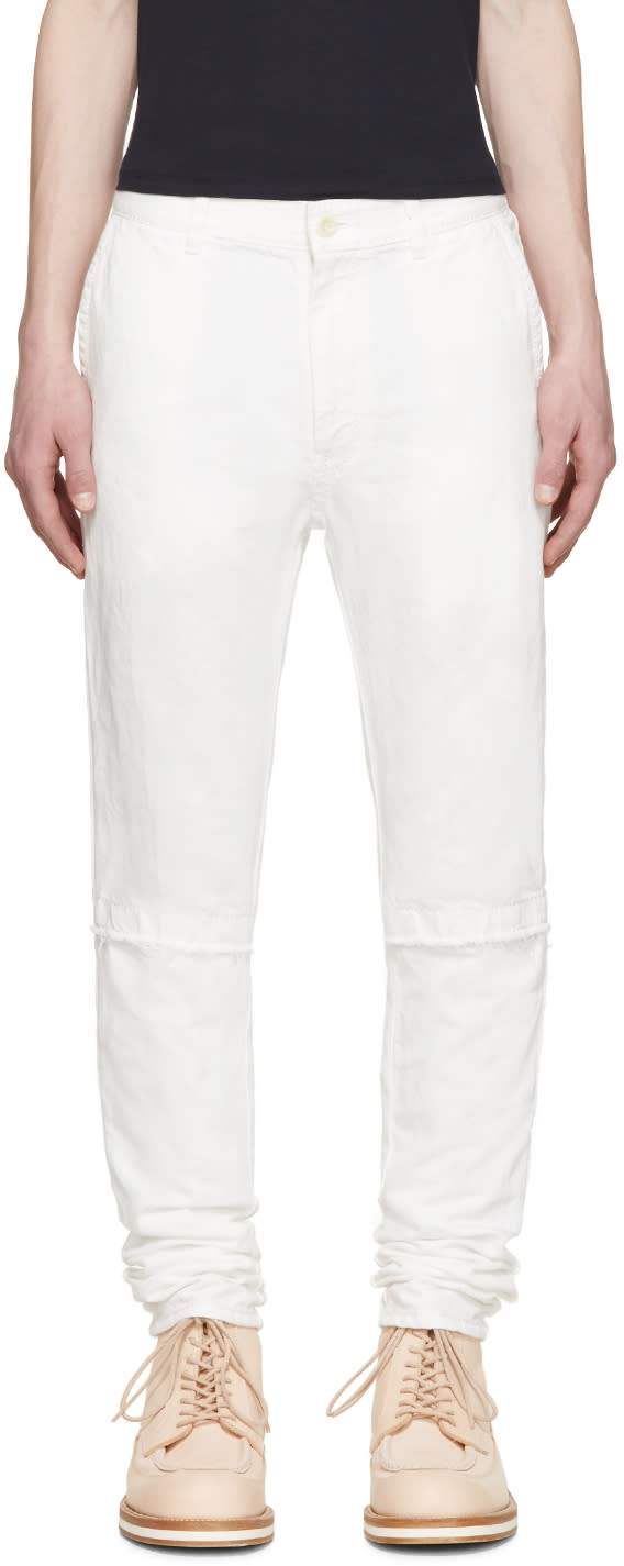 Sacai White Denim Trousers