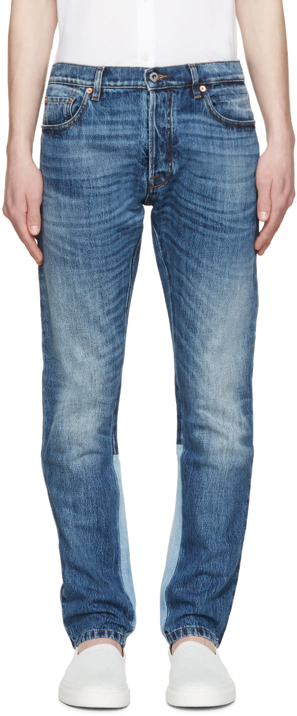 Valentino Blue Colorblocked Jeans