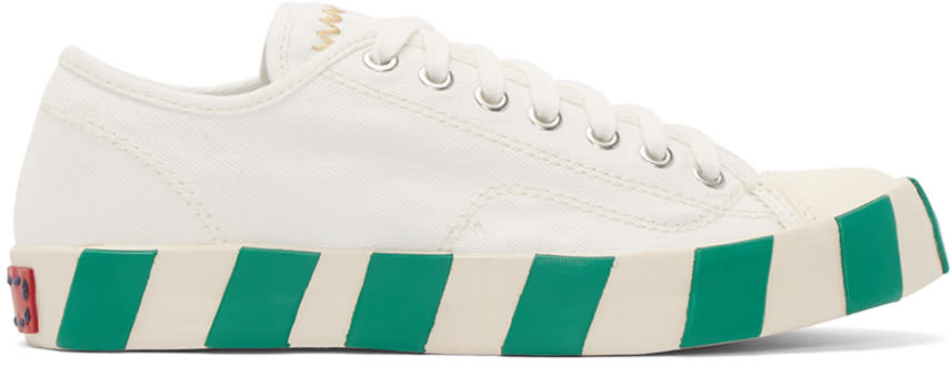 Visvim White Skagway Lo Stripes Sneakers