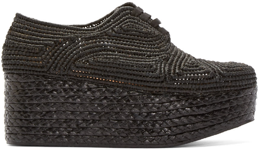 Robert Clergerie Black Platform Raffia Pinto Shoes