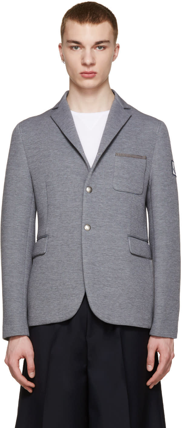 Moncler Gamme Bleu Grey Neoprene Blazer