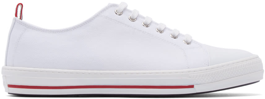 Moncler Gamme Bleu White Canvas Sneakers