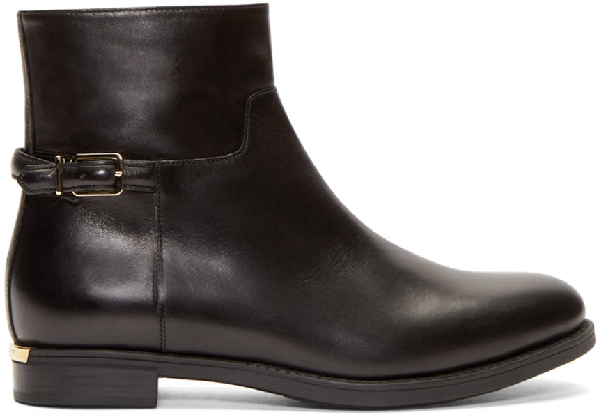 Burberry London Black Badington Equestrian Boots